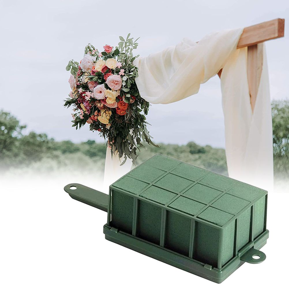 Floral Foam Cage with Floral Foam Rectangle Flower Foam Cage Holder for Fresh Flower Arrangement Foam Cage with Handle
