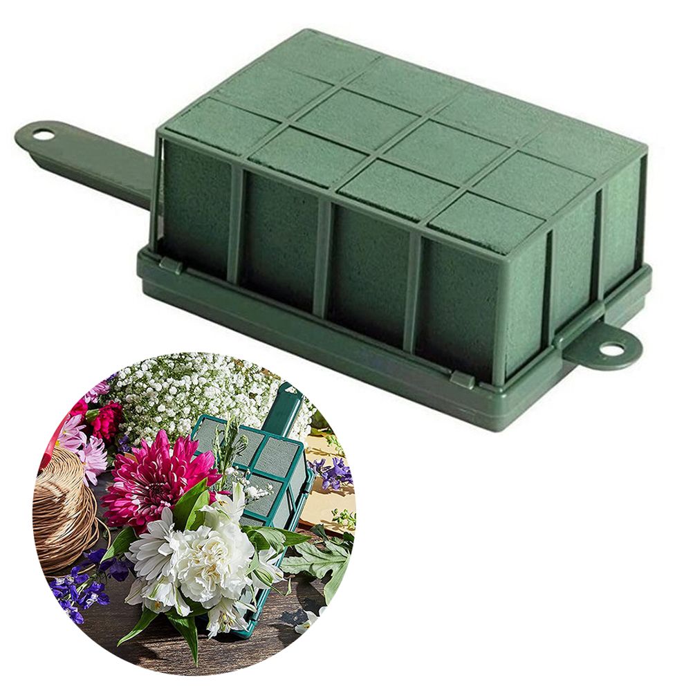 Floral Foam Cage with Floral Foam Rectangle Flower Foam Cage Holder for Fresh Flower Arrangement Foam Cage with Handle