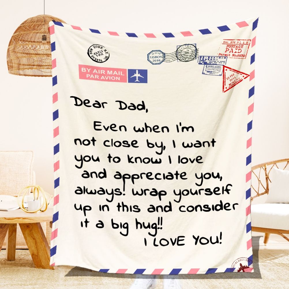 Mother's Day Father's Day Letter Printed Throw Blanket Gifts Soft Flannel Blanket for Bed Couch Living Room