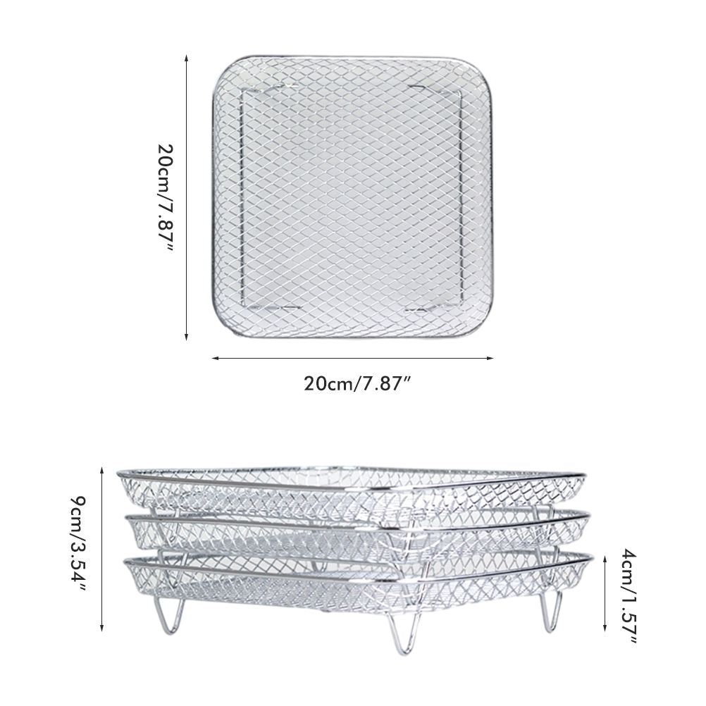 Air Fryer Rack Compatible for Ninja Foodi 8L Stainless Steel Stackable Dehydrator Rack Air Fryer Accessories