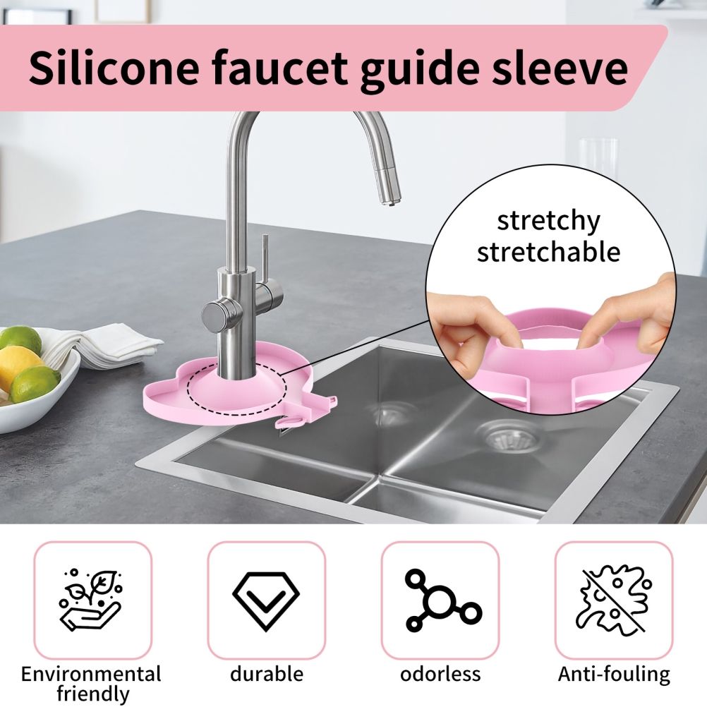 Kitchen Faucet Sink Splash Guard Silicone Faucet Water Catcher Mat Sink Draining Pad Behind Faucet for Kitchen Bathroom