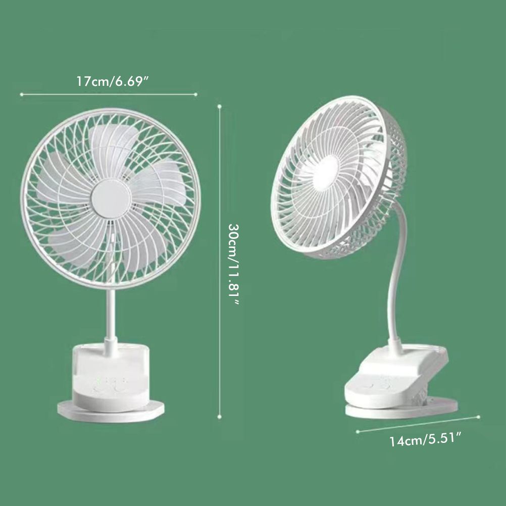 Clip On Fan Portable Rechargeable 720° Rotation Quiet Stroller Fan Sturdy Clamp Mini Desk Fan for Office Table Bedroom Outdoor Travel