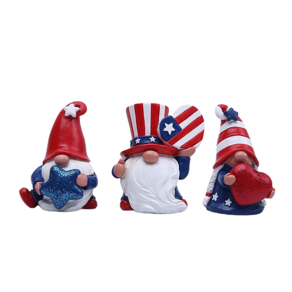 3 Pack Patriotic Gnomes Decorations USA and Stripes Elf Gifts Patriotic 4th of July Gnomes Figurines Independence Day Ornaments Decor