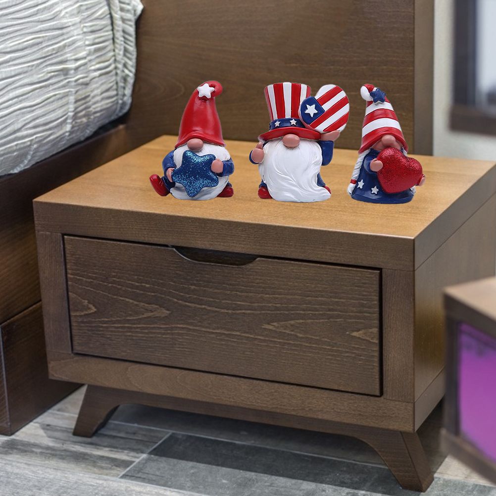 3 Pack Patriotic Gnomes Decorations USA and Stripes Elf Gifts Patriotic 4th of July Gnomes Figurines Independence Day Ornaments Decor