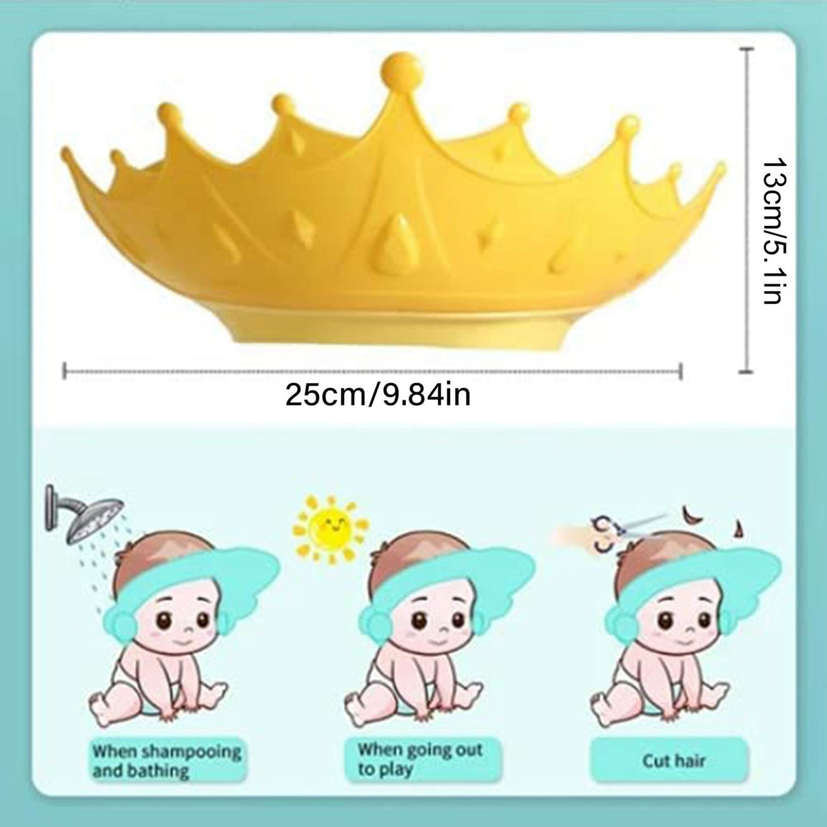 Shower Cap Protective Cute Adjustable Safe Shower Bathing Cap for Toddler Kids