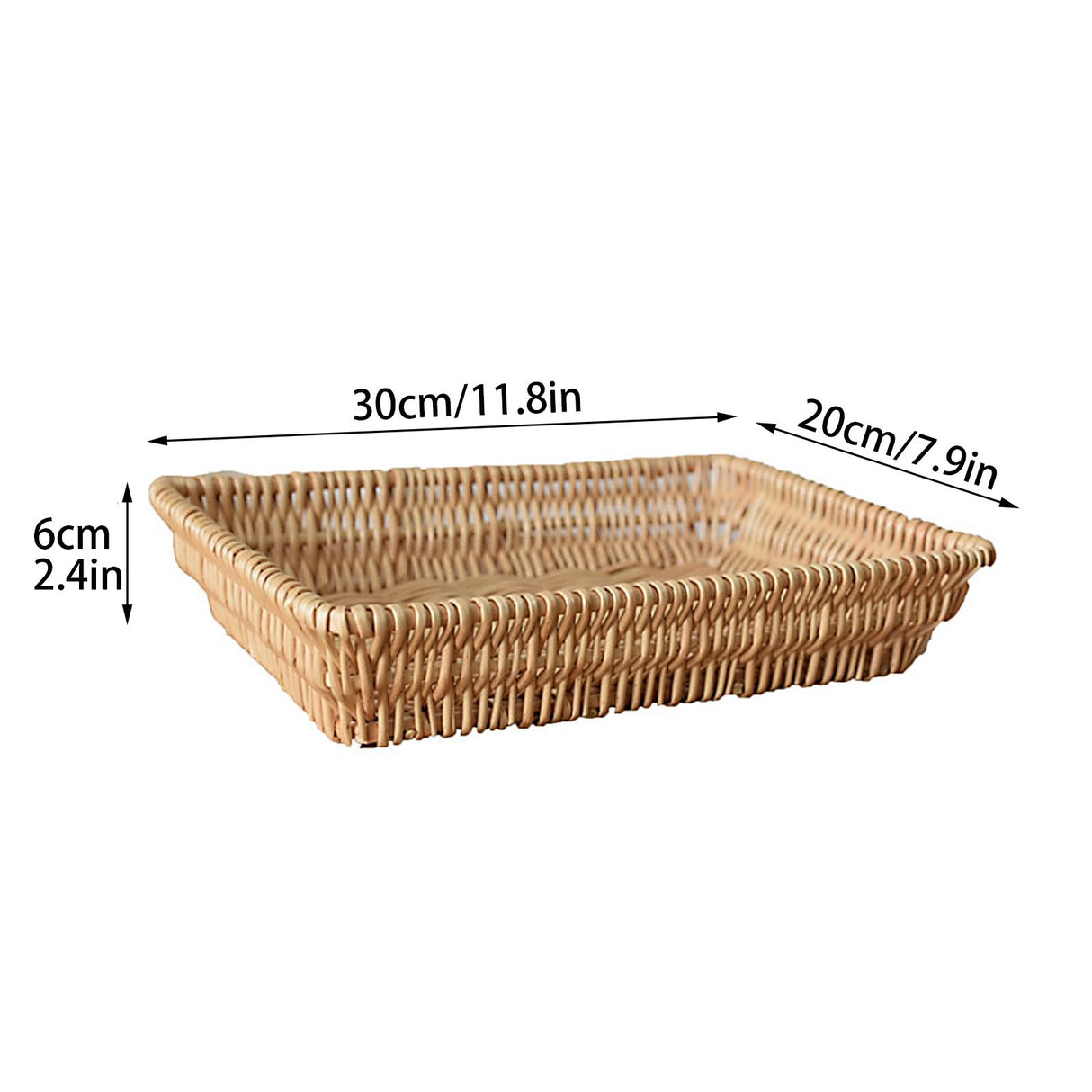 Rattan Storage Basket Basket Woven Snacks Fruit Basket Stackable Woven Bread Basket