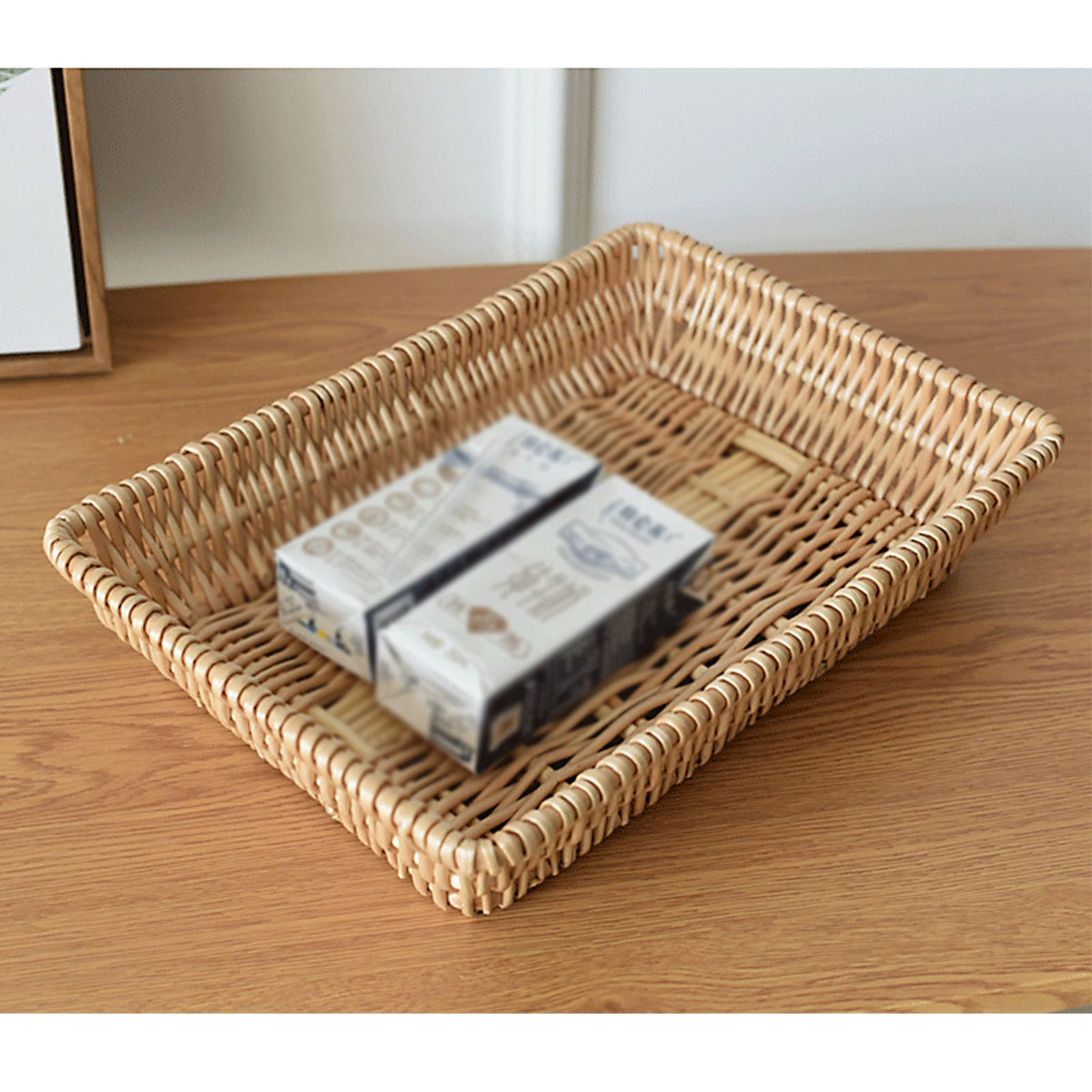 Rattan Storage Basket Basket Woven Snacks Fruit Basket Stackable Woven Bread Basket