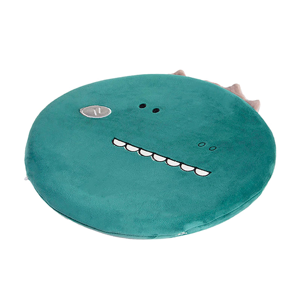 Memory Cotton Cushion Round Cute Dinosaur Shaped Soft Removable Cover Cushion Green 40 x 40 x 4.5cm