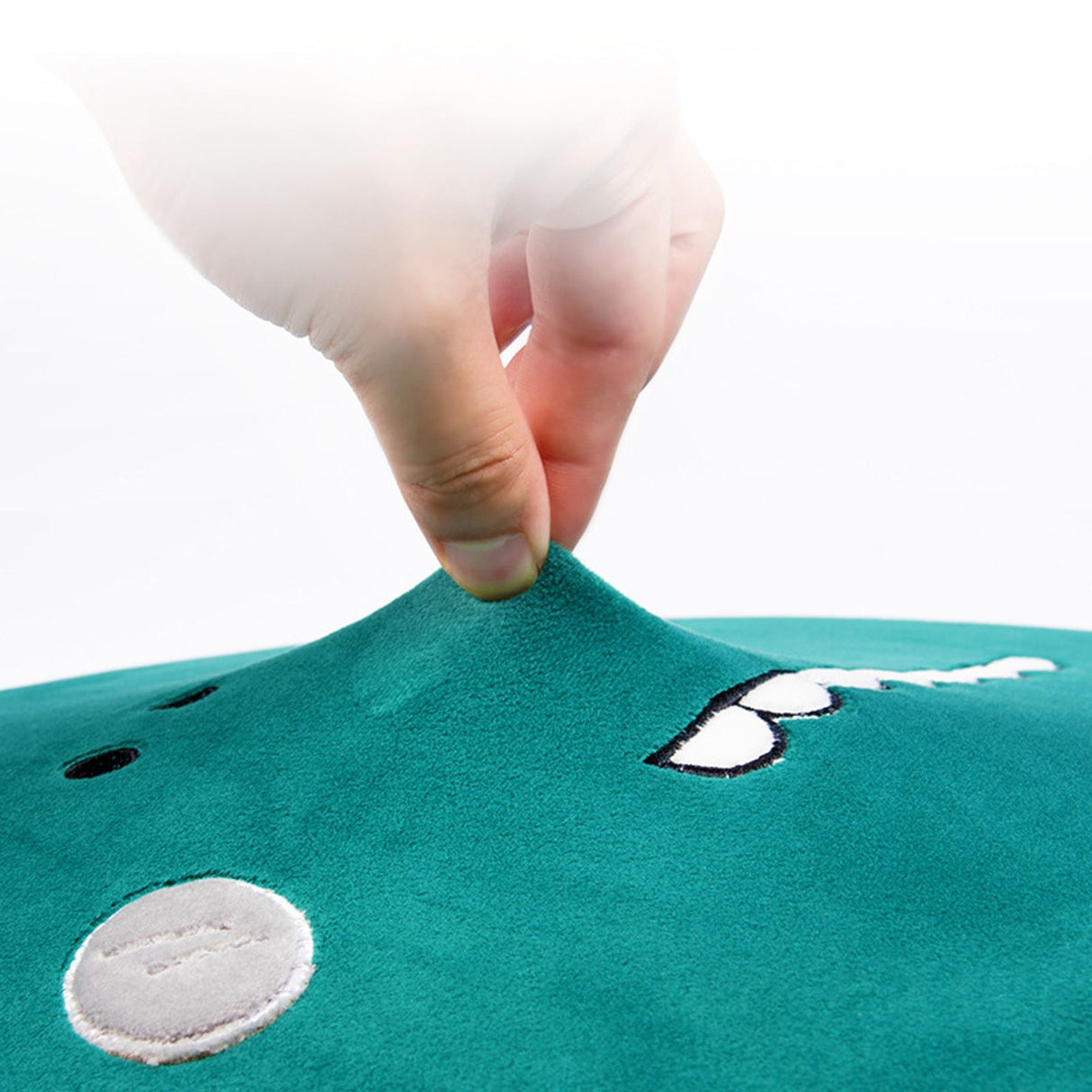 Memory Cotton Cushion Round Cute Dinosaur Shaped Soft Removable Cover Cushion Green 40 x 40 x 4.5cm