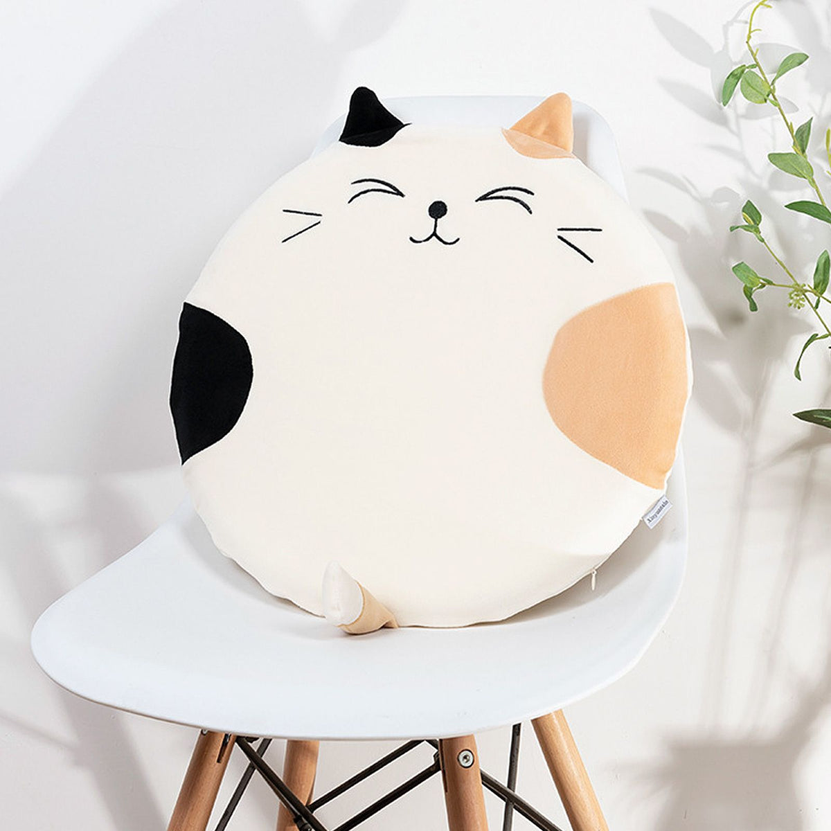 Memory Cotton Cushion Round Cute Dinosaur Shaped Soft Removable Cover Cushion Green 40 x 40 x 4.5cm