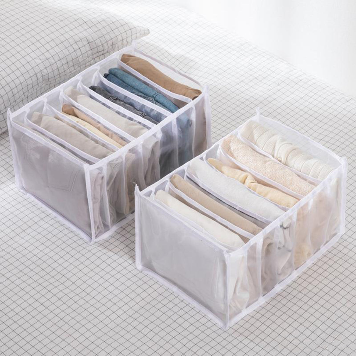 Wardrobe Clothes Organizer Foldable Drawer Clothes Compartment Storage Box for Bedroom Dorm Room