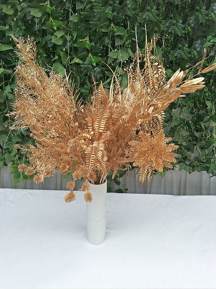 Golden Tropical Plant Leaves Artificial Tropical Leaves for Indoor Decoration