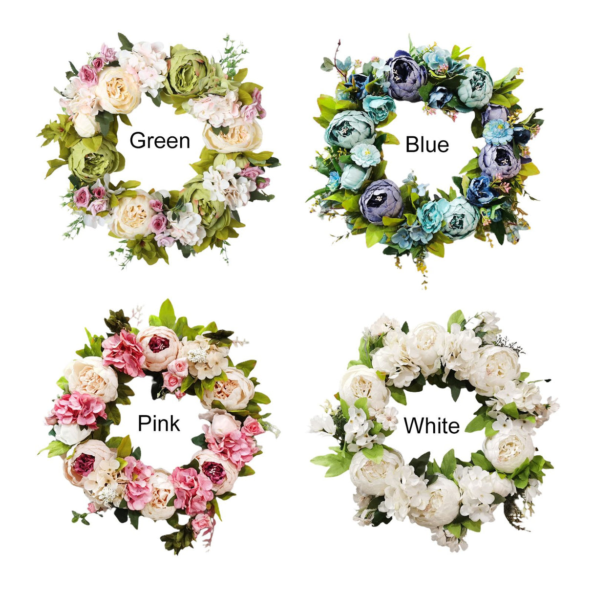 Christmas Wreath Handcraft Peony Wreath Artificial Spring Garland Wreath for Door Wall Wedding Party Home Decor