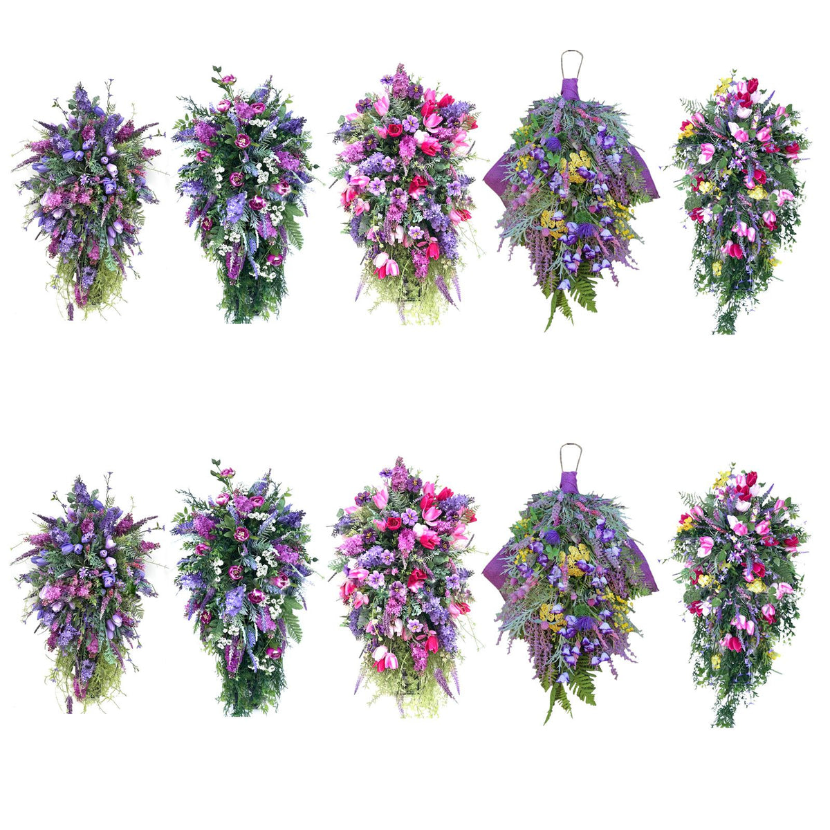Artificial Flower Wreath Wreath with Lilacs Hyacinths Hydrangeas Spring Summer Floral Greenery Wreath A Small