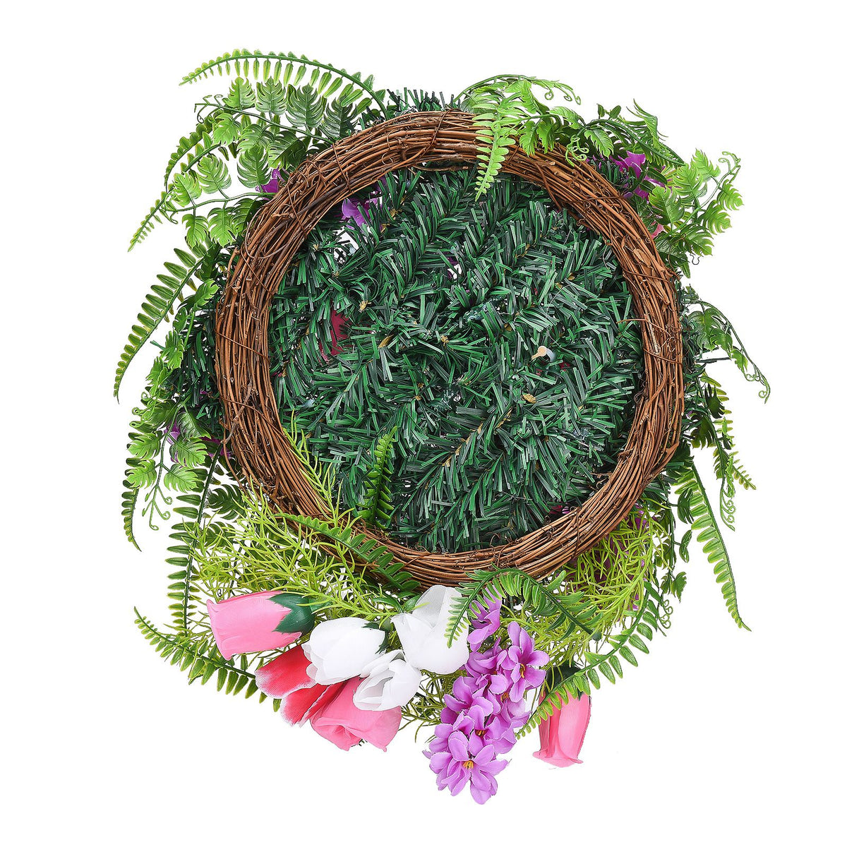Artificial Flower Wreath Wreath with Lilacs Hyacinths Hydrangeas Spring Summer Floral Greenery Wreath E Large