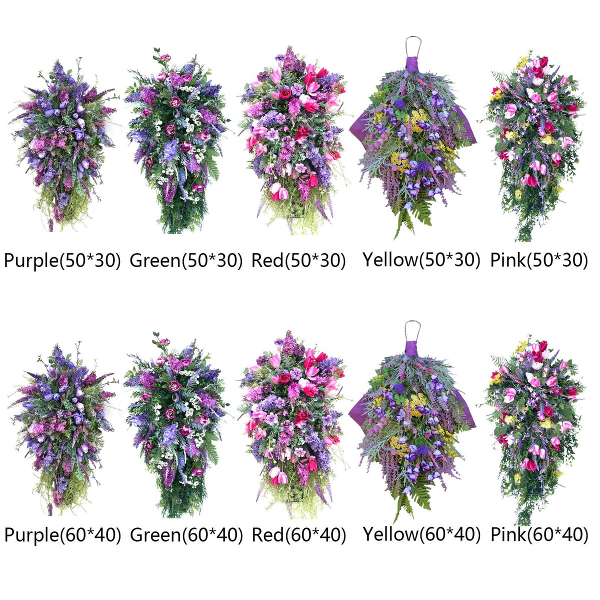 Artificial Flower Wreath Wreath with Lilacs Hyacinths Hydrangeas Spring Summer Floral Greenery Wreath E Small