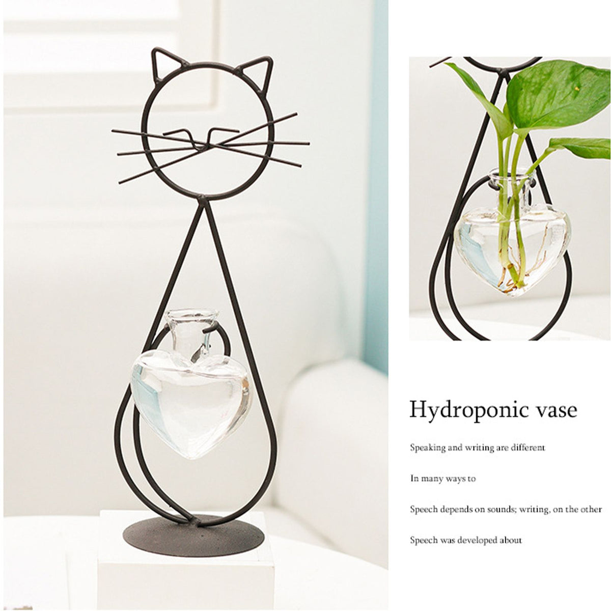 Simple Cat Iron Flower Ware Hydroponic Flower Arrangement Vase