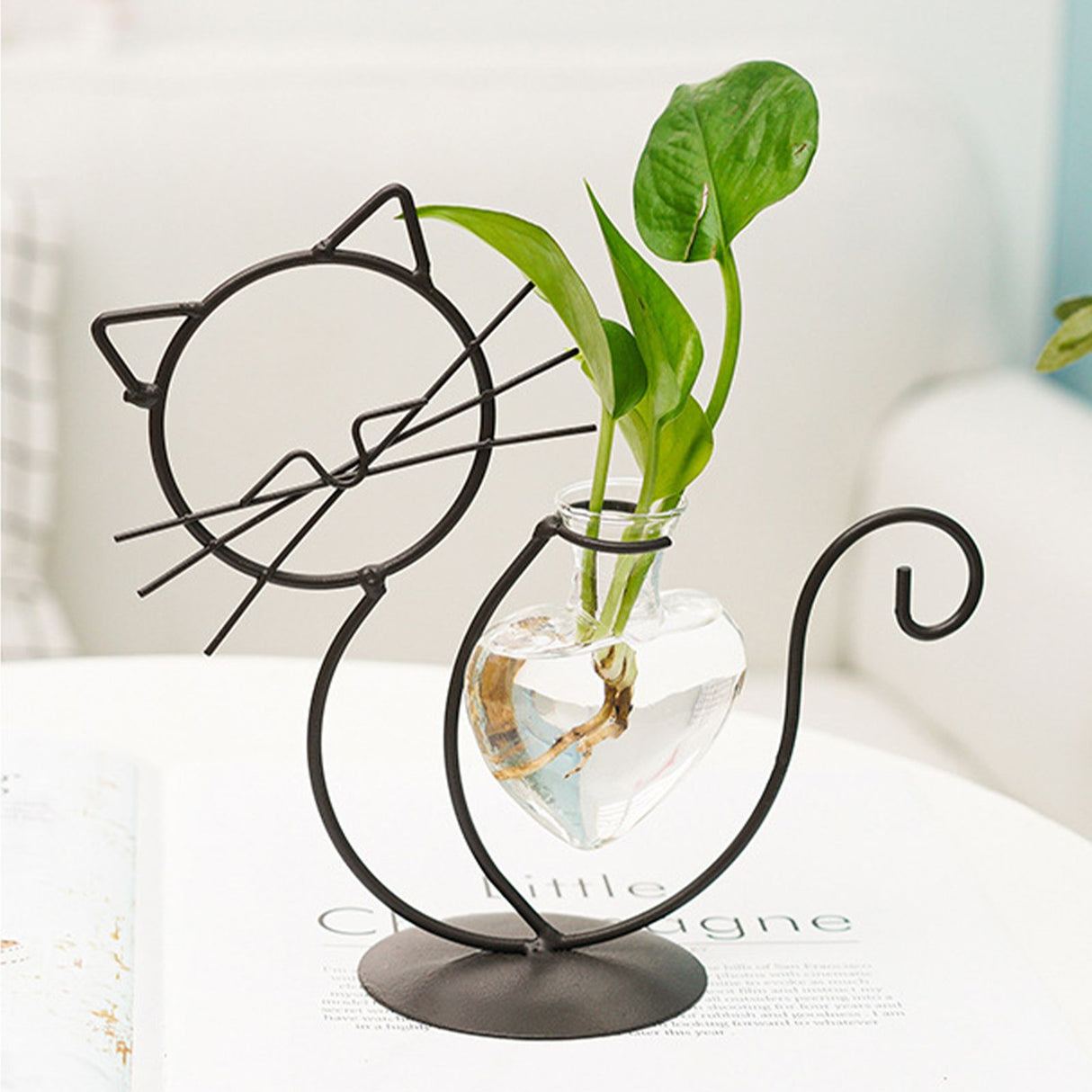 Simple Cat Iron Flower Ware Hydroponic Flower Arrangement Vase