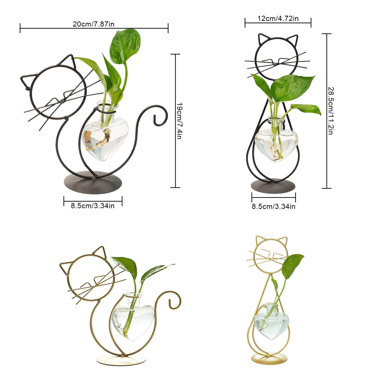 Simple Cat Iron Flower Ware Hydroponic Flower Arrangement Vase
