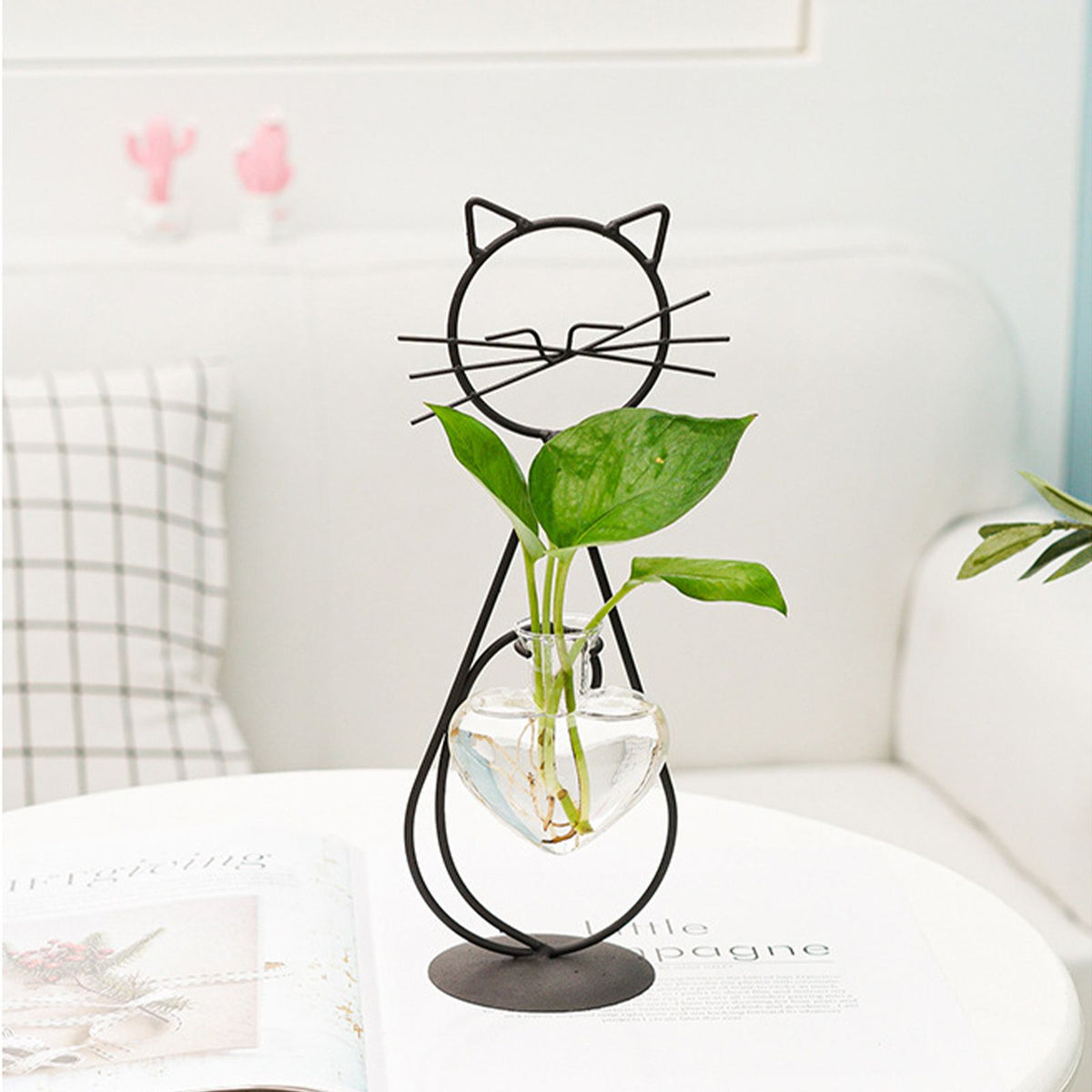 Simple Cat Iron Flower Ware Hydroponic Flower Arrangement Vase