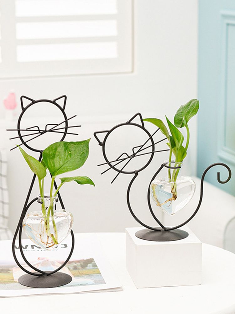 Simple Cat Iron Flower Ware Hydroponic Flower Arrangement Vase
