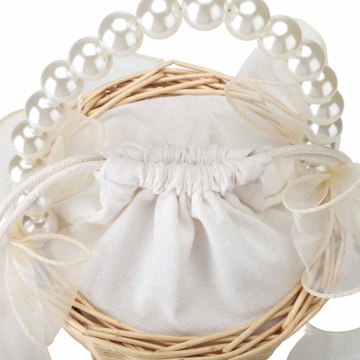 Wedding Ceremony Ring Pillow Flower Basket Portable Burlap Bowknot Vintage Wedding Basket