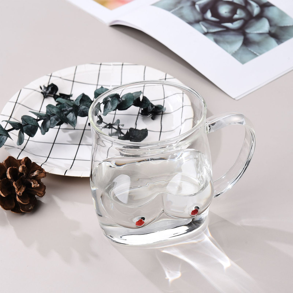 Glass Coffee Mug 480ml Large Capacity Glass Household Milk Juice Breakfast Cup with Handle