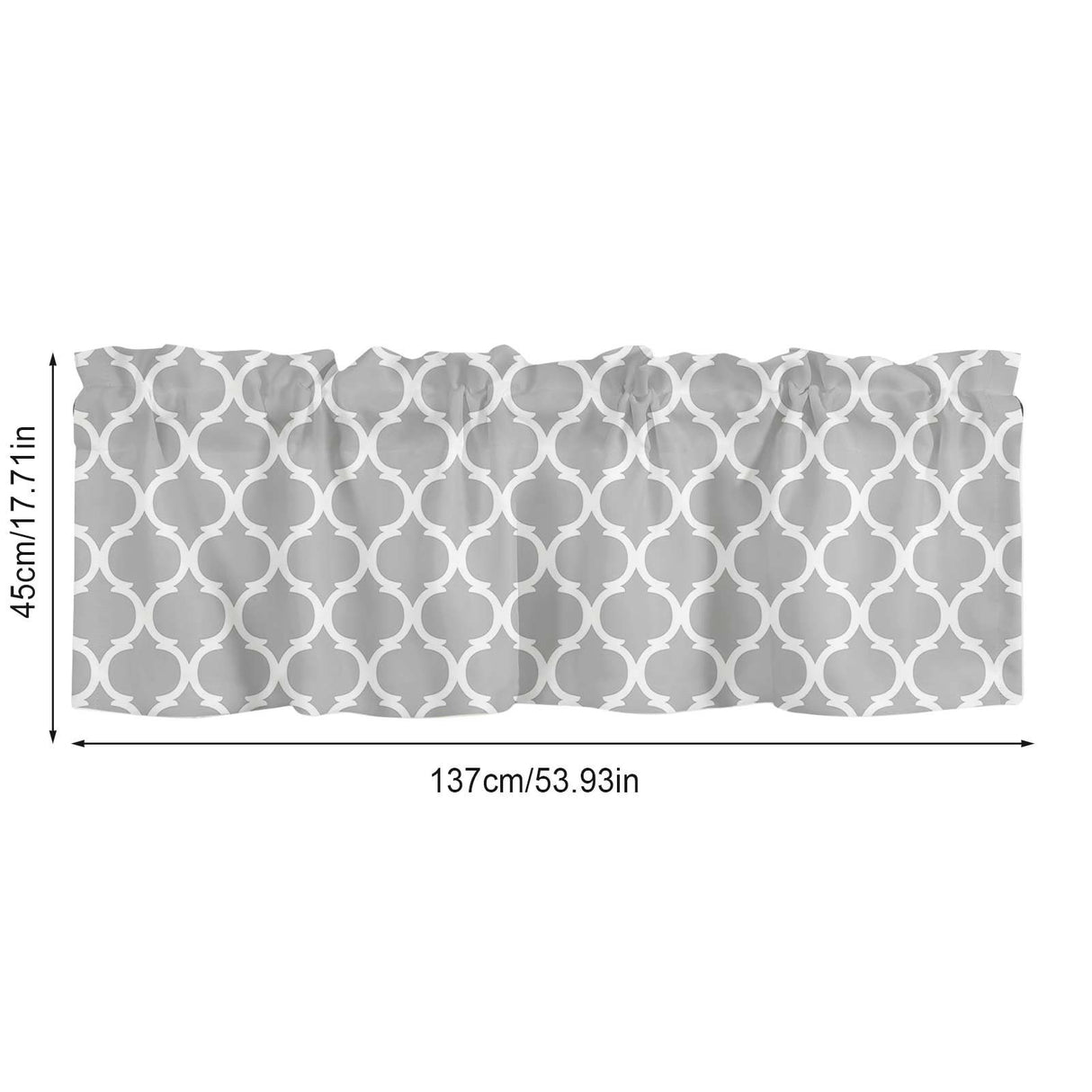 Window Top Curtain Fashion Printing Light Blocking Valance Short Curtain for Home Use 137x45cm