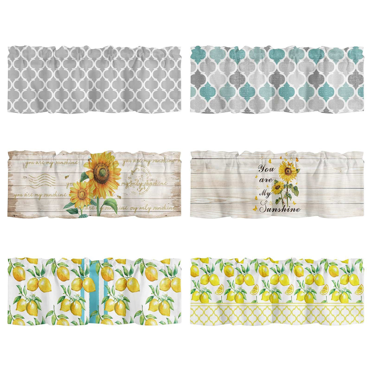 Window Top Curtain Fashion Printing Light Blocking Valance Short Curtain for Home Use 137x45cm