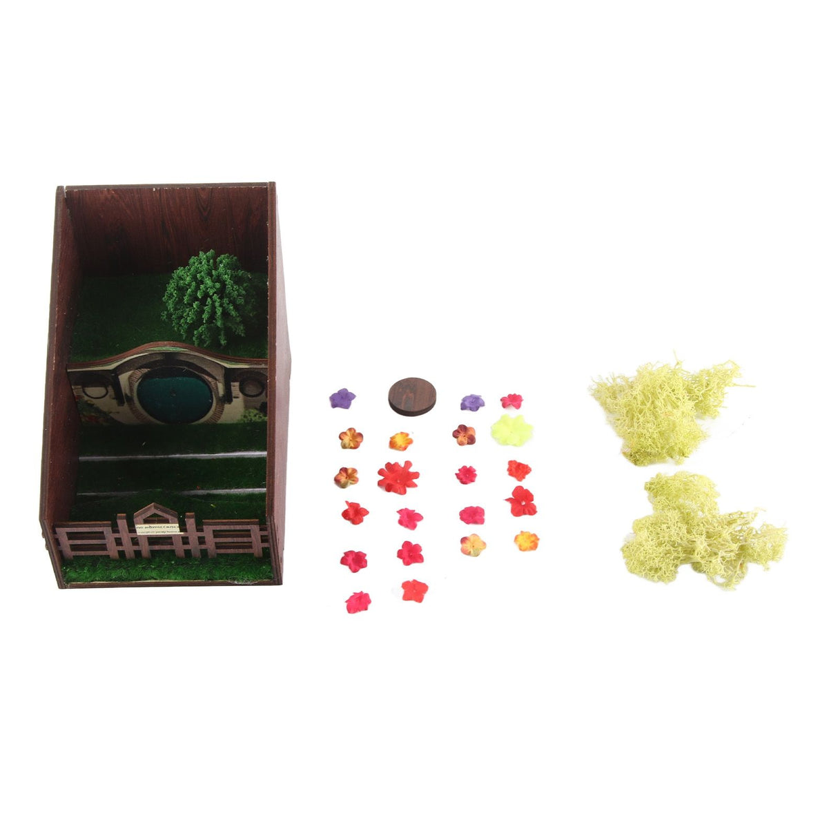 Bookshelf Insert Decoration Wood Miniature Gnome Cave Garden Bookshelf Insert Gift for Movie Fan