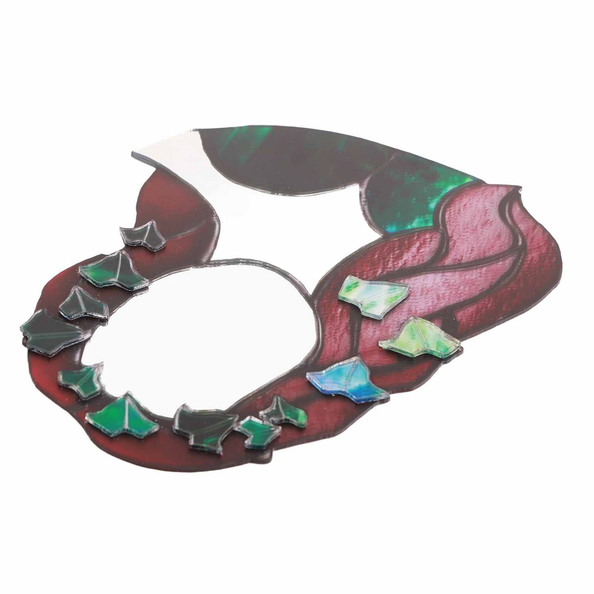 Glass Poison Ivy Mirror Glass Decorative Mirror for Entryway Bedroom Bathroom