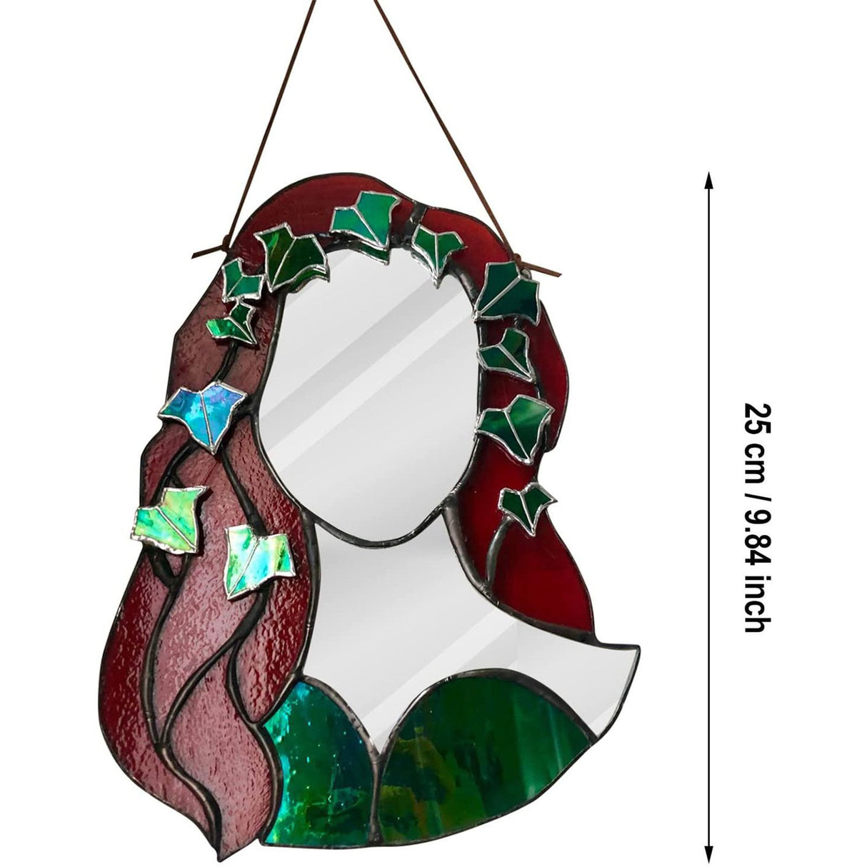 Glass Poison Ivy Mirror Glass Decorative Mirror for Entryway Bedroom Bathroom