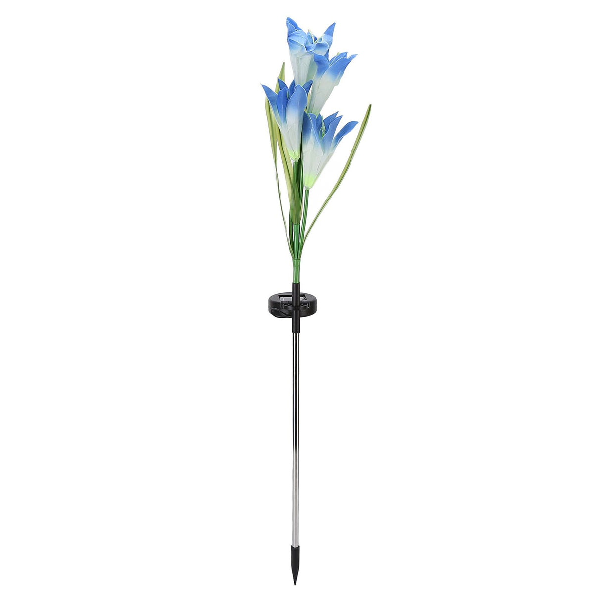 Solar Powered Flower Lights Waterproof Outdoor Solar Garden Stake Lights for Garden Patio Backyard(Blue White )