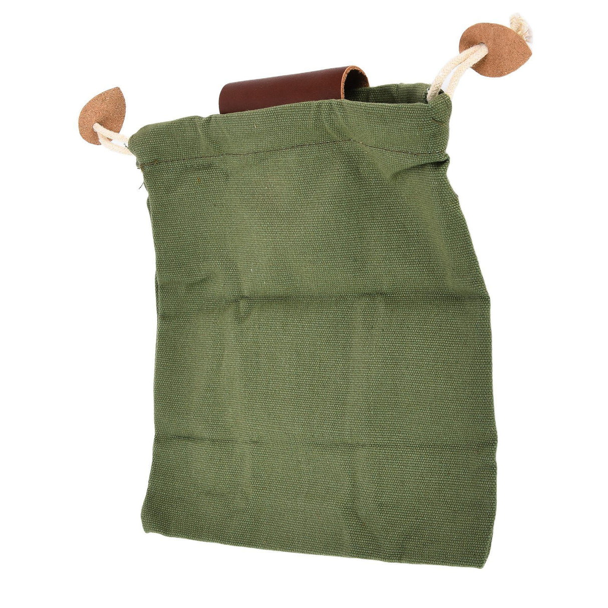 Leather Canvas Foraging Pouch Belt Fruit Picking Bag for Camping Fruit CollectingArmy Green