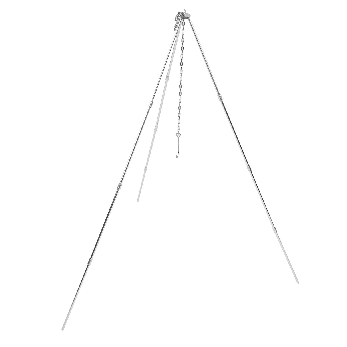 4 Section Campfire Tripod Portable Aluminum Alloy Hanging Pot Tripod for Outdoor