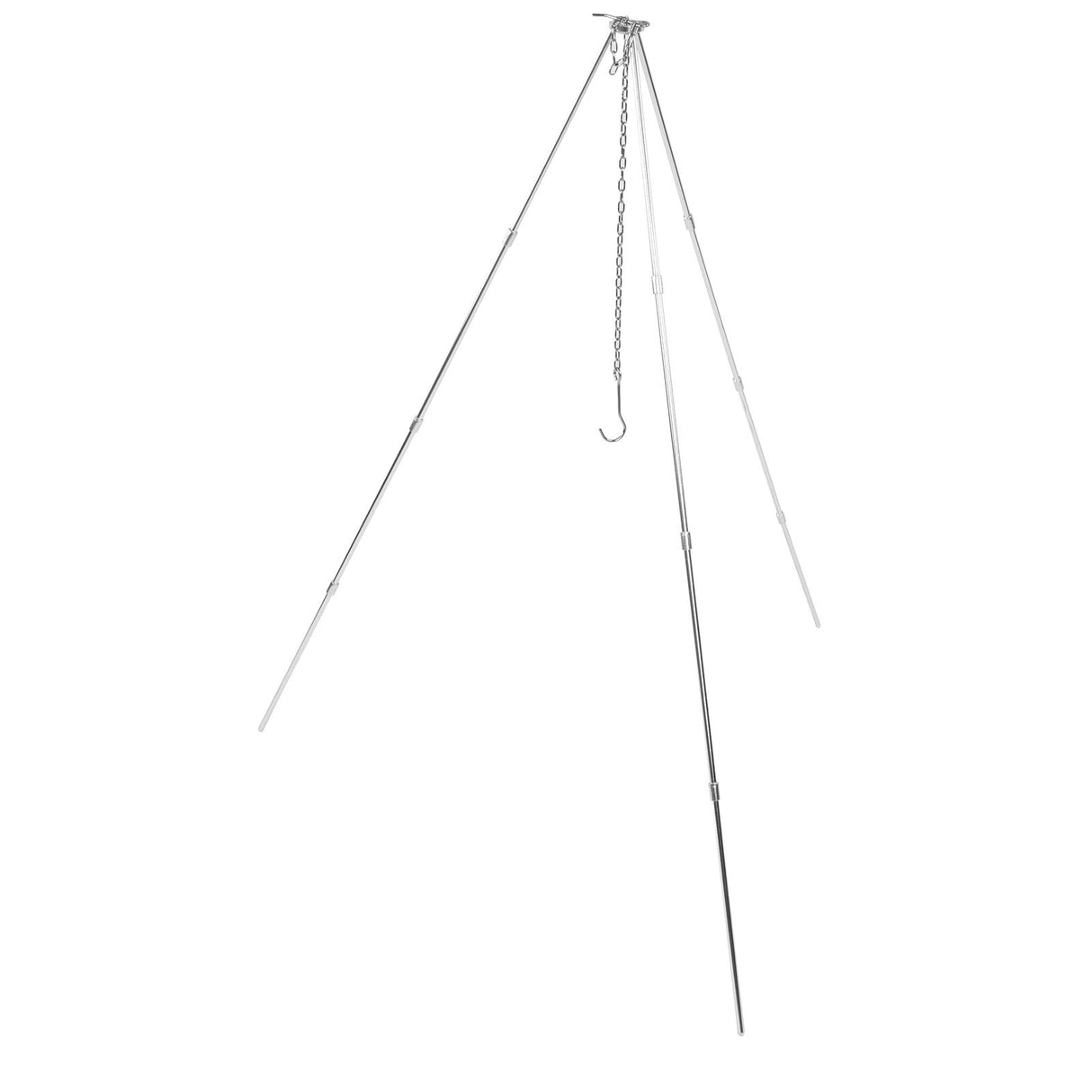 4 Section Campfire Tripod Portable Aluminum Alloy Hanging Pot Tripod for Outdoor