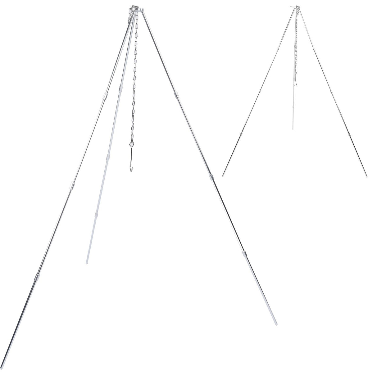 4 Section Campfire Tripod Portable Aluminum Alloy Hanging Pot Tripod for Outdoor