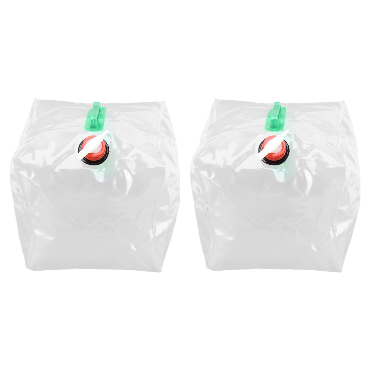 2Pcs 20L Folding Water Bucket PVC Portable Transparent Water Container with Spigot for Camping Hiking