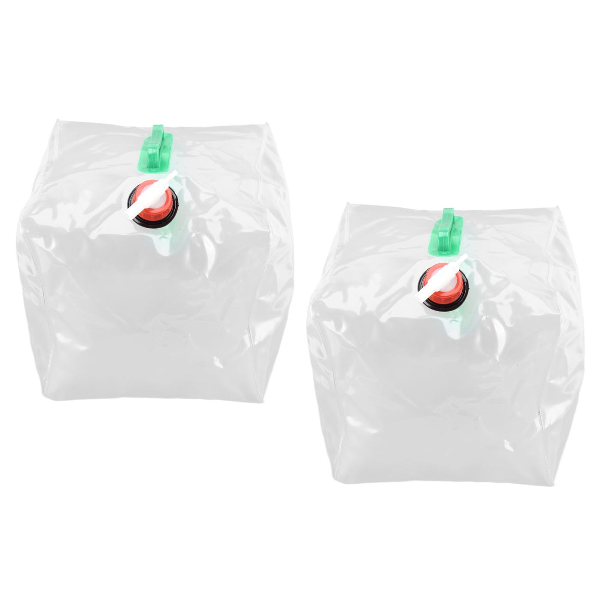 2Pcs 20L Folding Water Bucket PVC Portable Transparent Water Container with Spigot for Camping Hiking