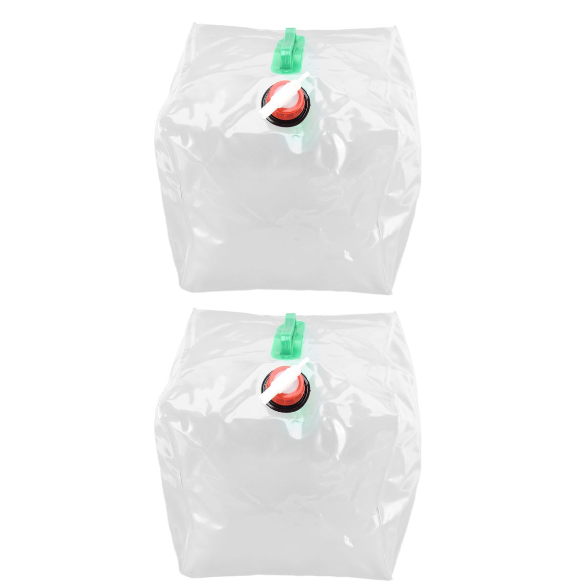 2Pcs 20L Folding Water Bucket PVC Portable Transparent Water Container with Spigot for Camping Hiking
