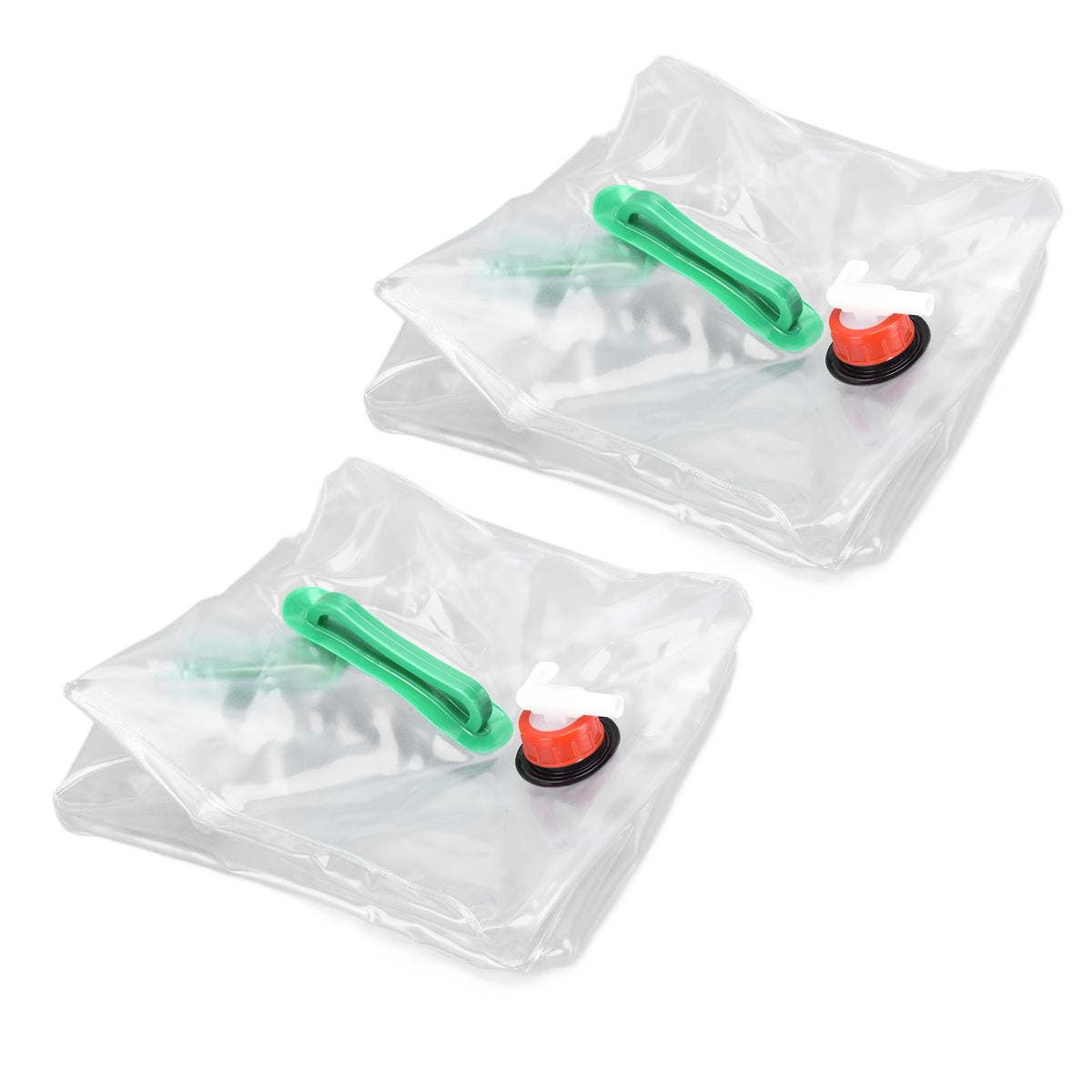 2Pcs 20L Folding Water Bucket PVC Portable Transparent Water Container with Spigot for Camping Hiking