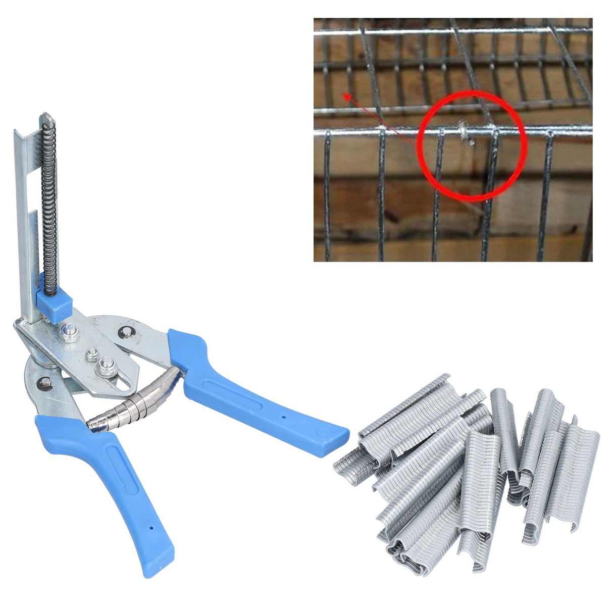 Hog Ring Pliers Kit Semi Automatic Convenient M Nail Pliers for Chicken Cage Pigeon Cage Rabbit Cage Fox Cage
