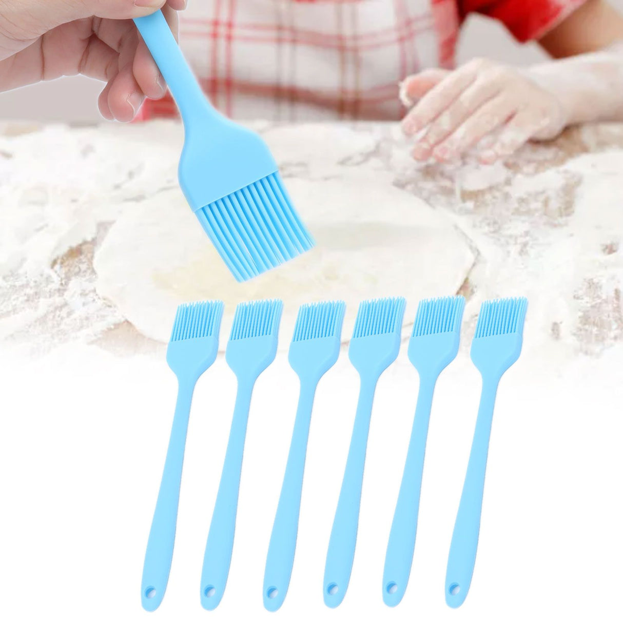 6 Pcs Cooking Brush Silicone Basting Pastry Brushes for BBQ Grill Baking Kitchen Cooking
