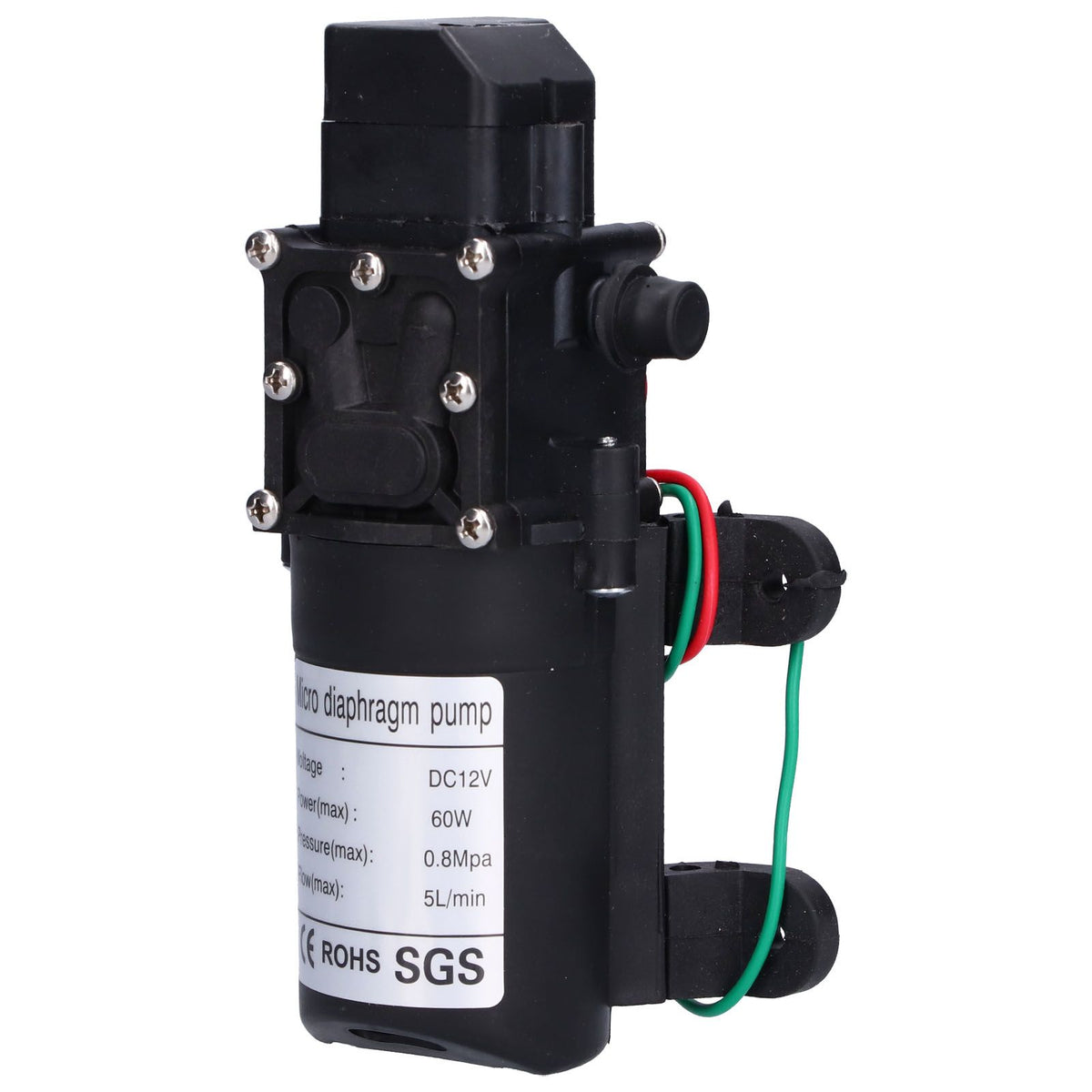 12V Water Pressure Diaphragm Pump 60W Self Priming Booster Sprayer Pump for Garden Irrigation Swimming Pools