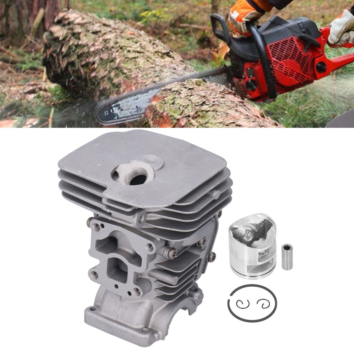 Cylinder Piston Ring Circlip Kit 41mm Replacement for HUSQVARNA 435 435E 440 440E Chainsaw Parts