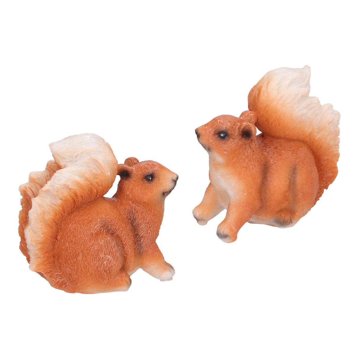 1 Pair Squirrel Resin Figurines Miniature Squirrel Animals Statue Sculpture Ornament for Garden Lawn Decoration