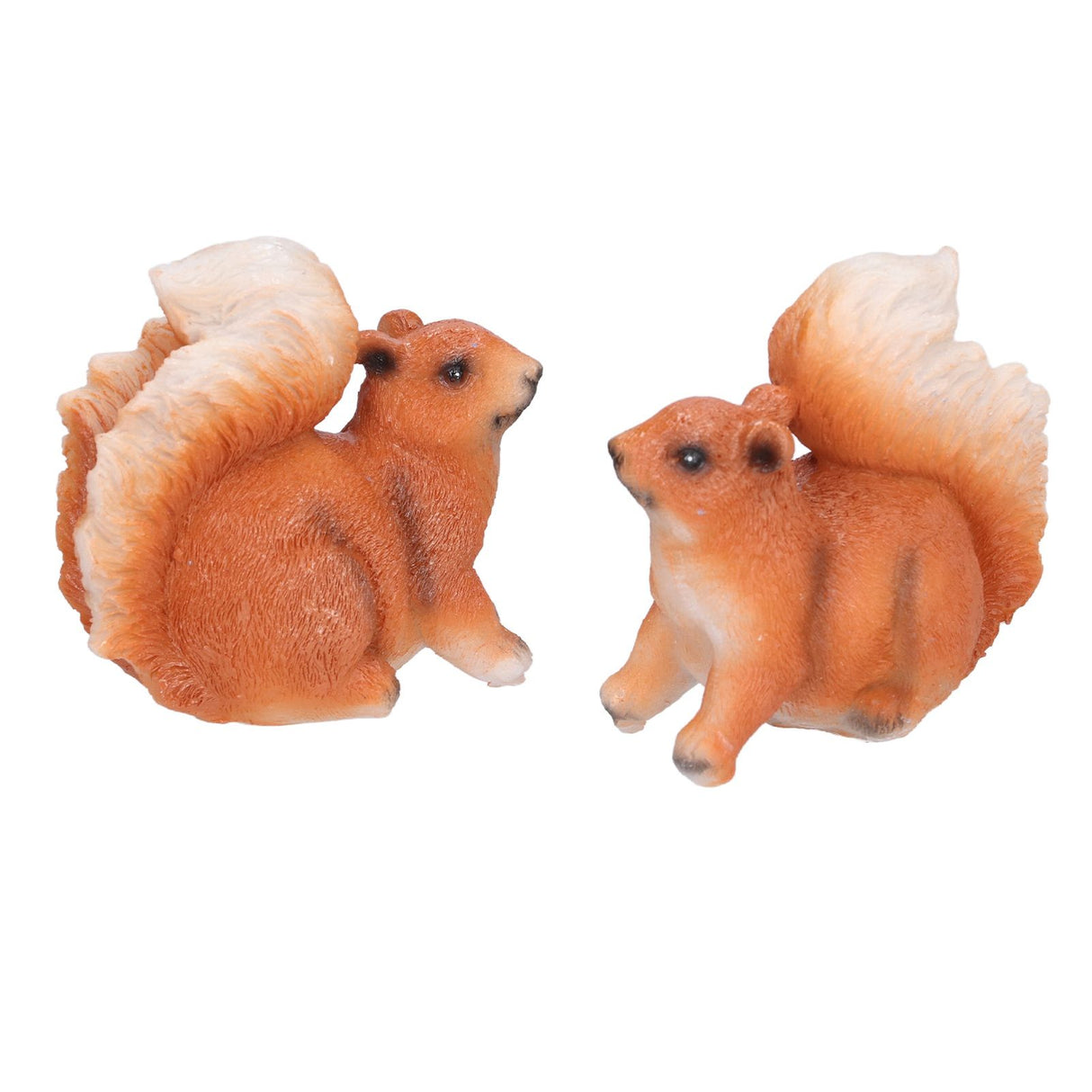 1 Pair Squirrel Resin Figurines Miniature Squirrel Animals Statue Sculpture Ornament for Garden Lawn Decoration