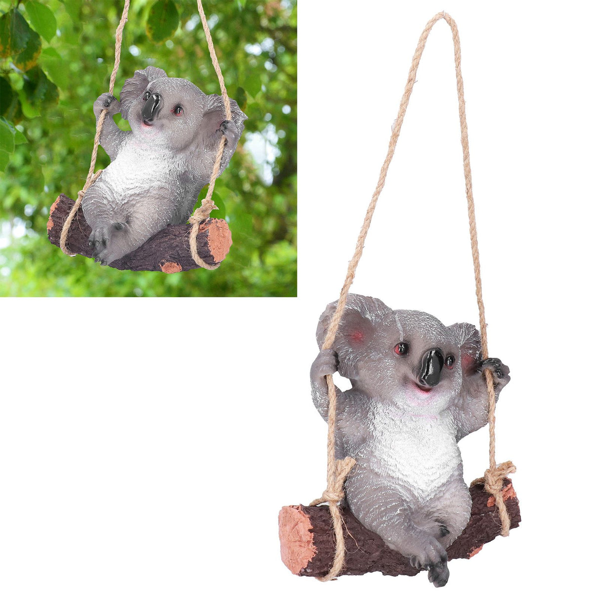 Resin Swinging Koala Animal Model Figurine Statue Sculpture Hanging Ornament Outdoor Yard Decoration