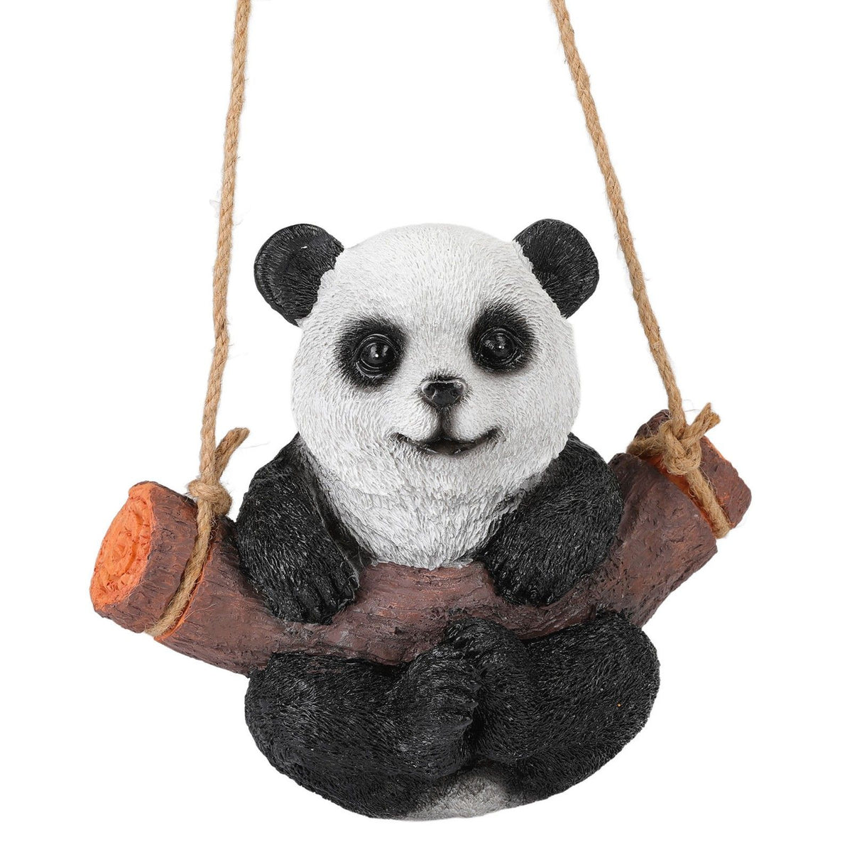 Panda Swing Statue Resin Animal Garden Outdoor Statue for Patio Yard Lawn Home Office