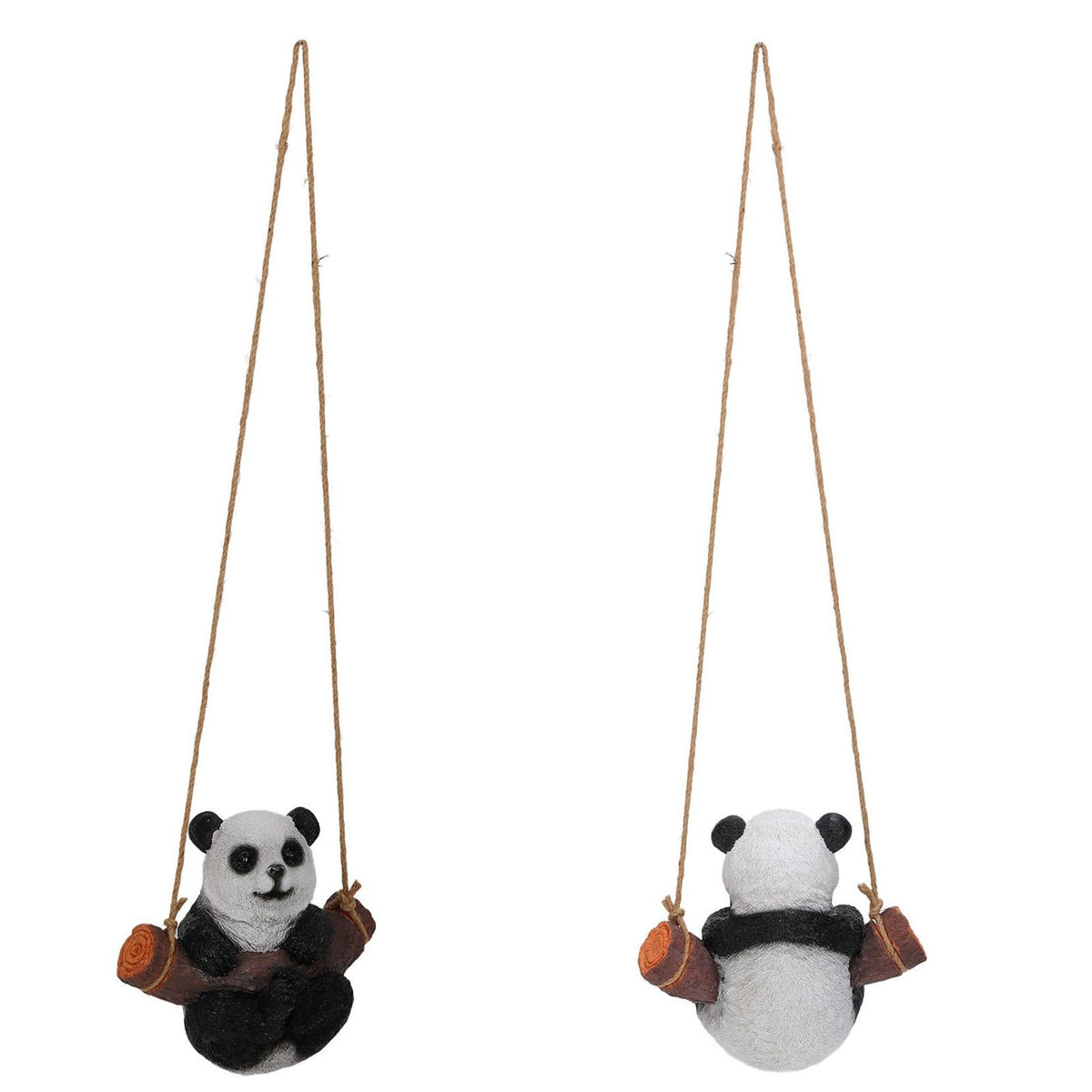 Panda Swing Statue Resin Animal Garden Outdoor Statue for Patio Yard Lawn Home Office